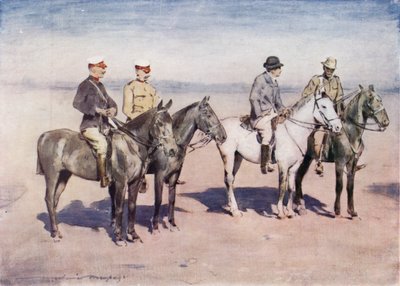 Sir Alfred Milner interviewant le colonel Cholmondeley du CIV - Mortimer Ludington Menpes